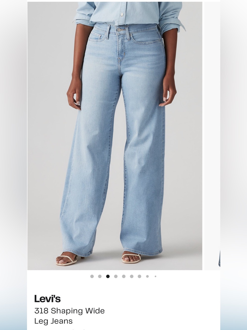 Levi's Light Blue High-Rise Wide Leg Jeans - Picture 4 of 8